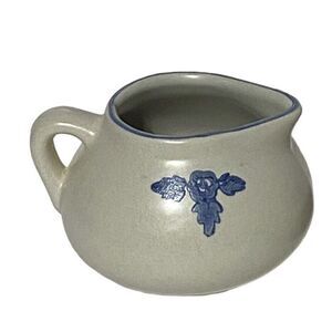 Pfaltzgraff Yorktowne Gravy Sauce Boat Pitcher Blue Gray Stoneware 7-414